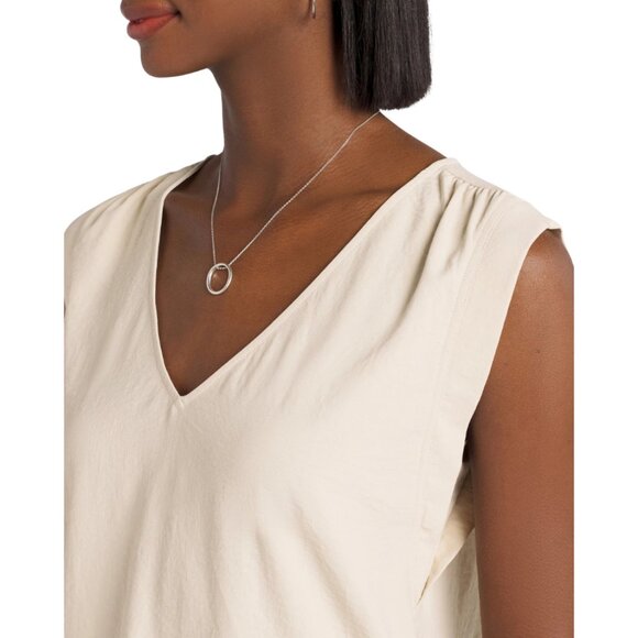 Nine Britton Avery Beige V-Neck Blouse - Picture 4 of 6